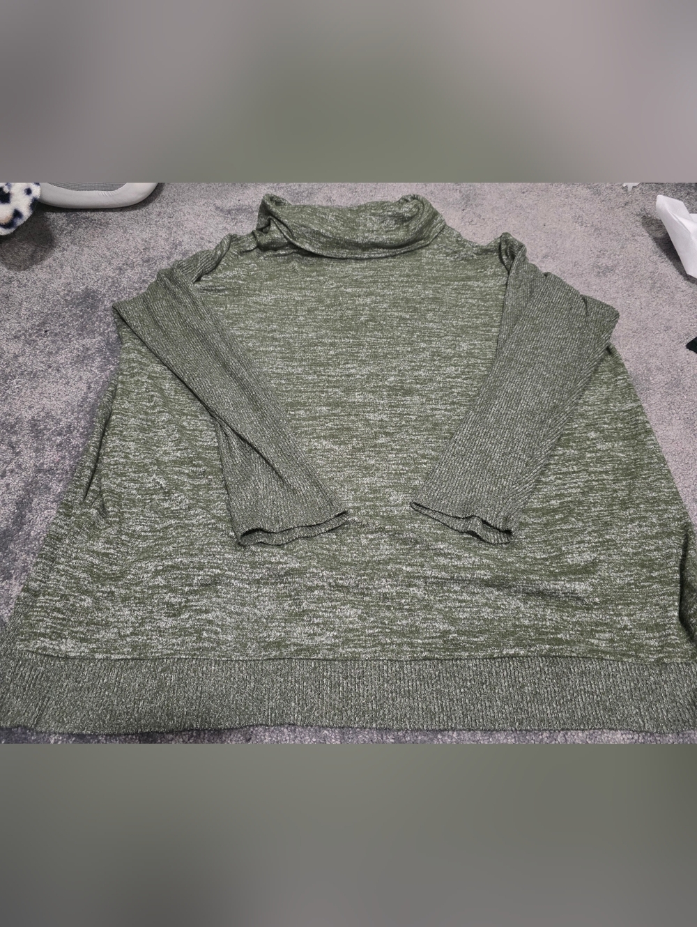 Sonoma Cozy Olive Green Knit Turtleneck Sweater